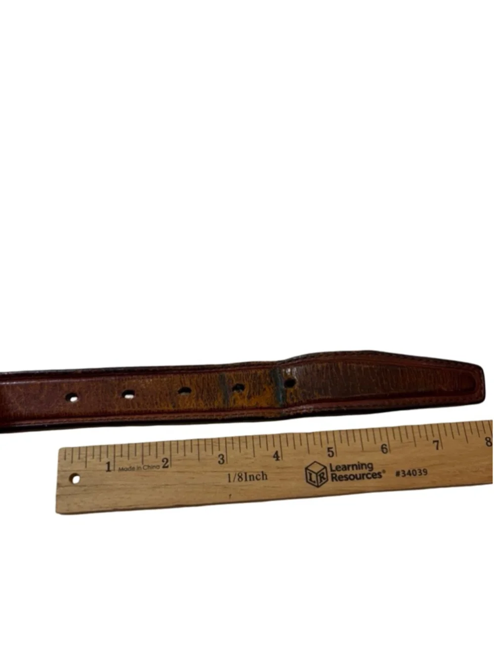 Lauren Ralph Lauren Brown Leather Belt Size 34 Brass Buckle Classic Western